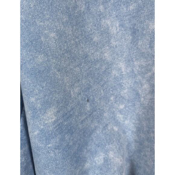 VTG Fuzzy Stonewash Native Bird 1/4 Zip High Neck Sweatshirt Mens XL Blue READ - Picture 10 of 11